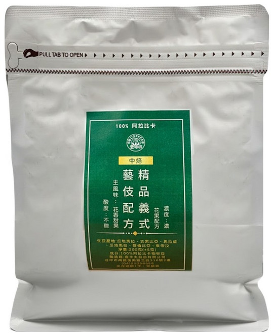 eCOFFEE 壹咖啡 精品義式 藝伎配方豆, 咖啡豆(無研磨), 200g, 1包