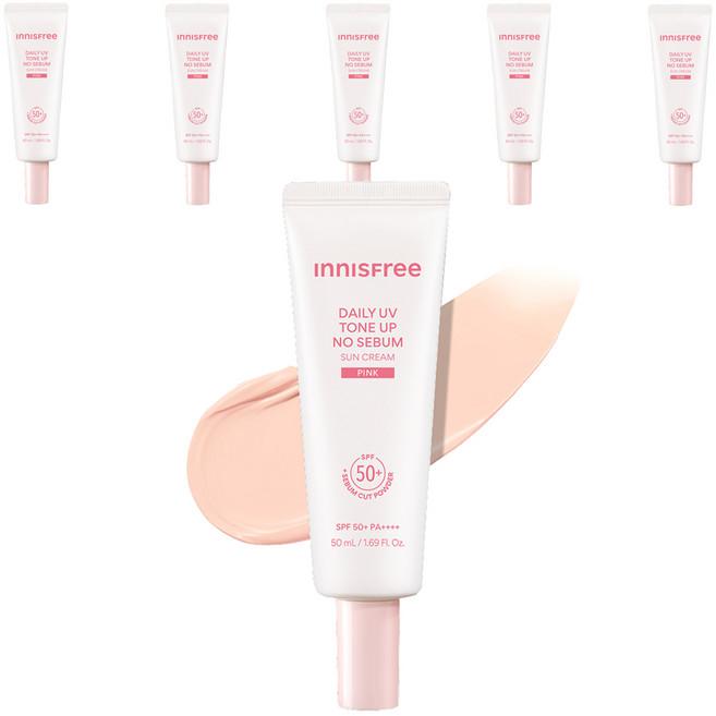 INNISFREE 日常防曬提亮霜 粉色 SPF50+ PA++++, 6個, 50ml