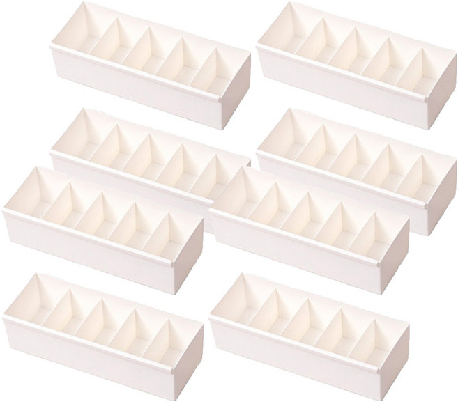 이즈리빙 칸칸칸 연결형 서랍정리 칸막이 속옷정리함 5칸, 아이보리, 8개