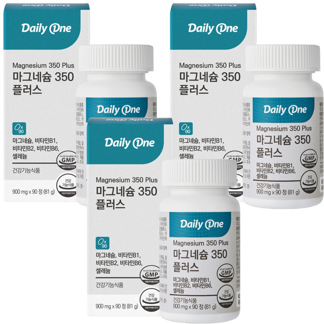 데일리원 마그네슘 350 플러스, 90정, 3개