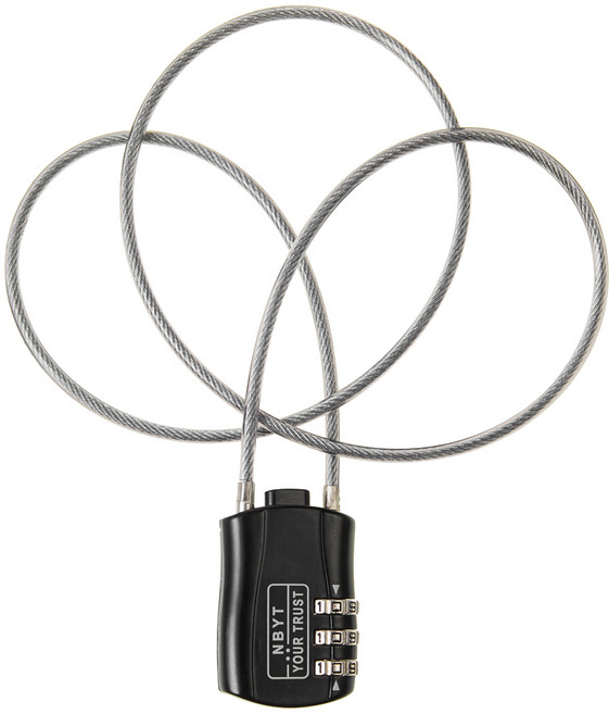 코멧 와이어 로프 자물쇠 블랙, 1개