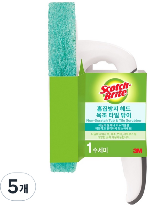 스카치브라이트 쓰리엠 흠집방지 헤드 욕조타일 닦이, 그레이, 5개