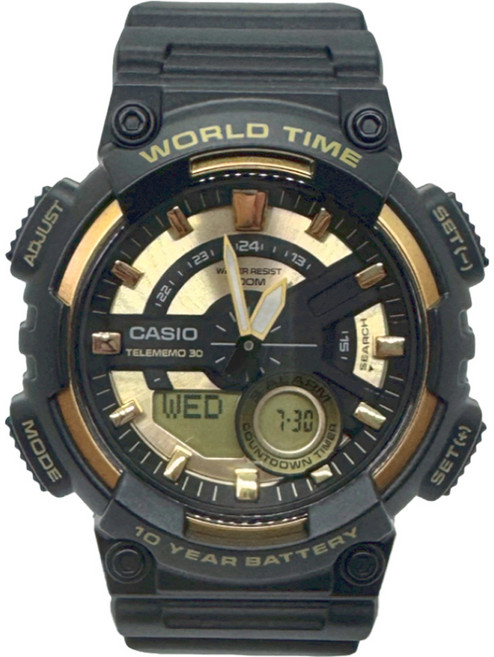 CASIO 卡西歐 悍將世界城市玩家雙顯運動錶 AEQ-110BW-9A