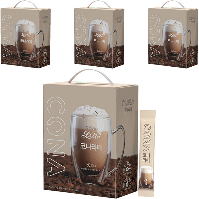 CONA 라떼 로스트 커피믹스, 13.5g, 50개입, 4개