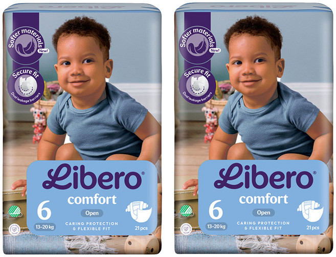 Libero 麗貝樂 嬰兒紙尿褲 Comfort 第6階段 13~20kg 21片, 2套, XL