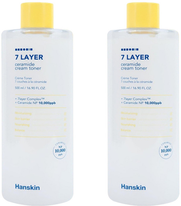 Hanskin 韓國原廠直供 7 Layer 神經醯胺化妝水, 500ml, 2瓶