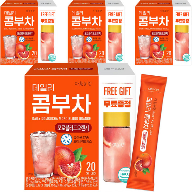 다농원 데일리 콤부차 모로블러드오렌지, 5g, 20개입, 4개