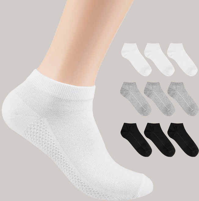 베이스알파에센셜 남성용 여름 통기성 메쉬 스니커즈 발목 양말 10켤레 세트