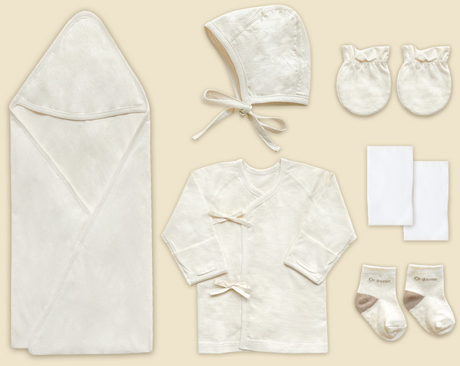 ikii 유아용 오가닉 배냇저고리 7종 출산 세트 긴소매