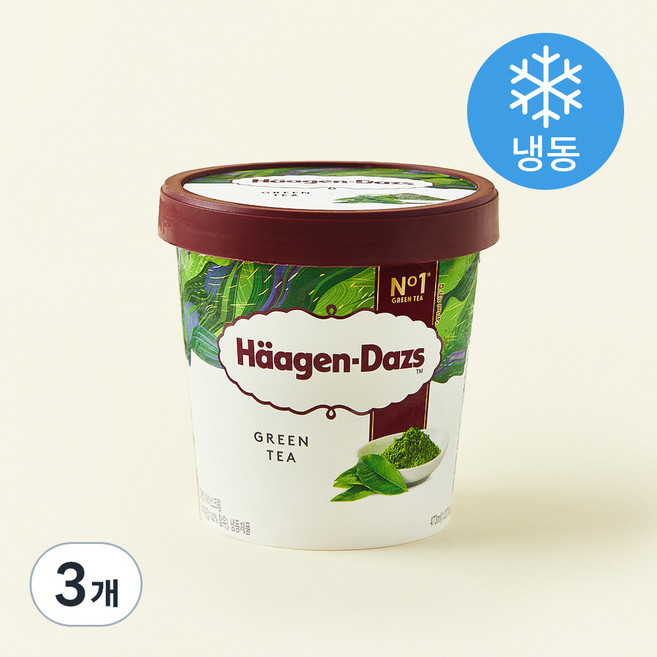 하겐다즈 파인트 그린티 (냉동), 473ml, 1개입, 3개