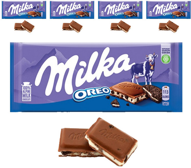 milka 妙卡 Oreo夾心牛奶巧克力, 5包, 100g