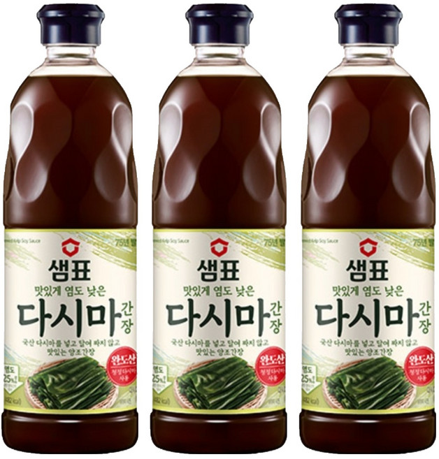 샘표 다시마 간장, 860ml, 3개