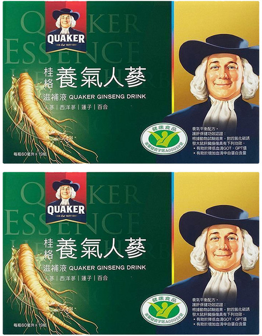 QUAKER 桂格 養氣人蔘滋補液禮盒, 60ml, 19瓶, 2盒