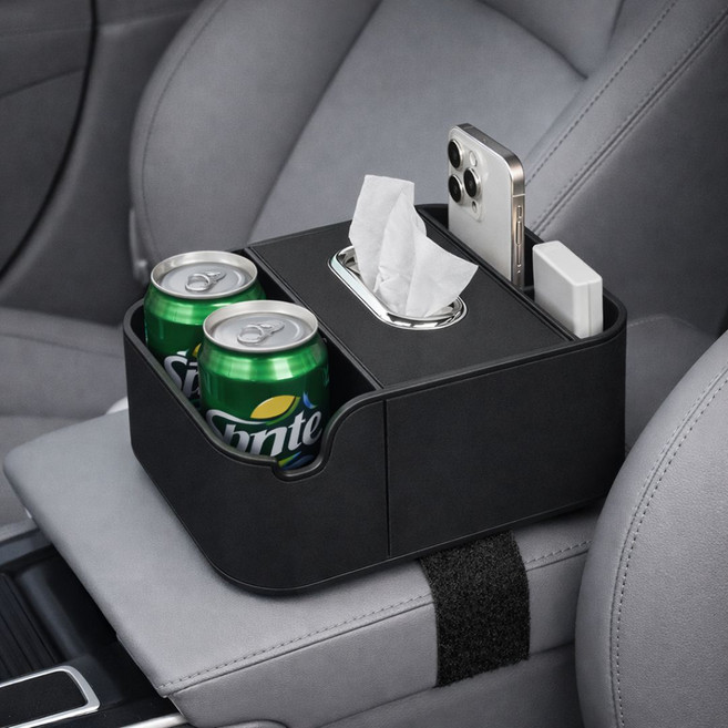 큐히트 차량용 멀티 수납함 콘솔박스, 블랙, 컨텐츠 참조