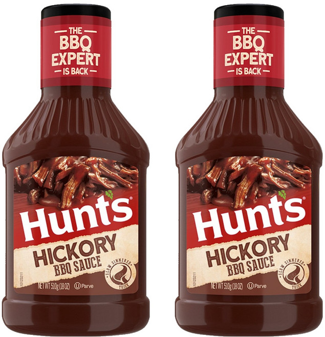 헌트 히코리향 바베큐 소스, 510g, 2개
