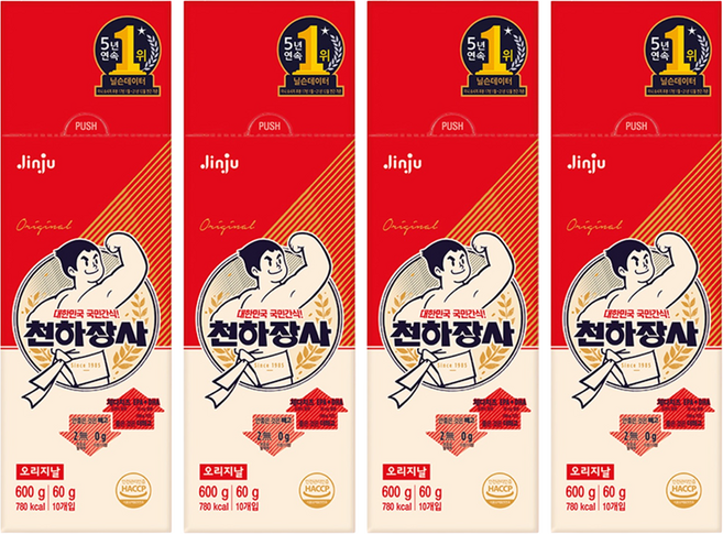 진주햄 천하장사 오리지날 소시지, 600g, 4개