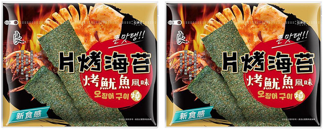 良澔 片烤海苔 魷魚風味, 32g, 2包