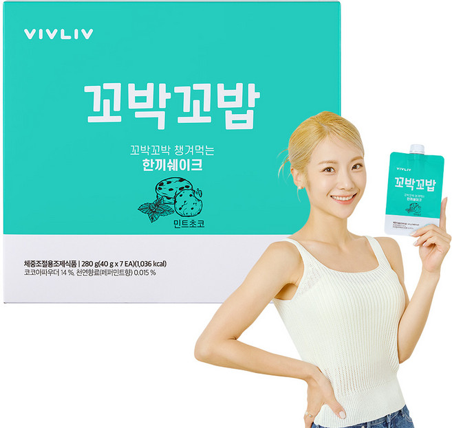 VIVLIV 蛋白奶昔粉 薄荷巧克力口味, 40g, 7包
