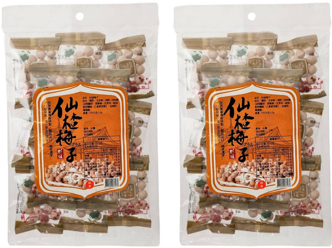 彤旺食品 仙楂梅子, 195g, 2袋