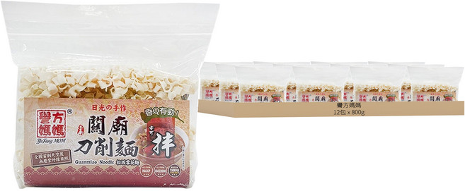 譽方媽媽 關廟刀削麵, 800g, 12包