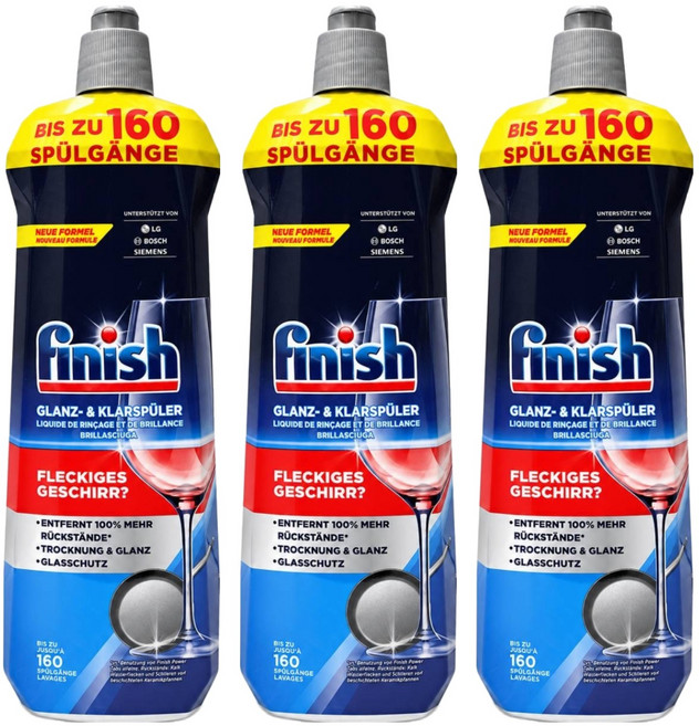 finish 洗碗機專用光潔劑, 800ml, 3瓶