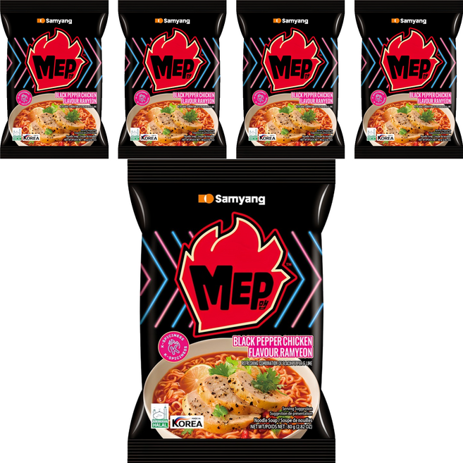 Samyang Foods 三養 黑胡椒雞肉風味湯麵 80g, 5個