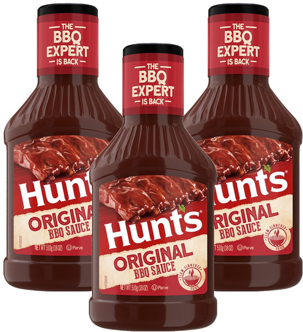 헌츠 오리지날 바베큐소스, 510g, 3개