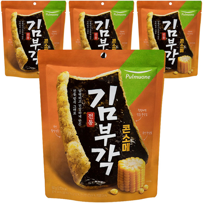 풀무원 전통 김부각 콘소메, 50g, 4개