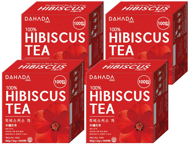 다하다 히비스커스 티백, 1.8g, 100개입, 4개