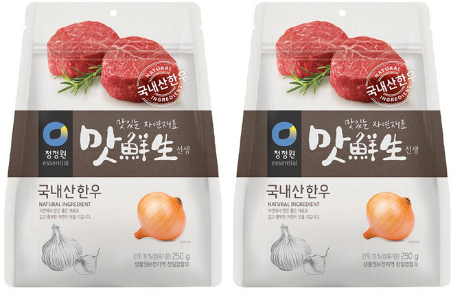 청정원 맛선생 국내산한우, 250g, 2개