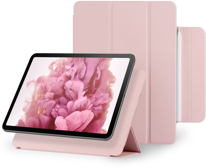 구스페리 마그네틱 폴리오 애플펜슬 커버 아이패드 케이스, 핑크샌드, 1개
