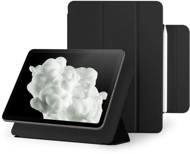 구스페리 마그네틱 폴리오 애플펜슬 커버 아이패드 케이스, 블랙, 1개