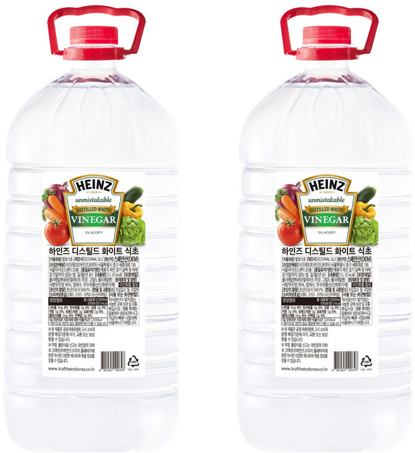 하인즈 화이트 식초, 5L, 2개