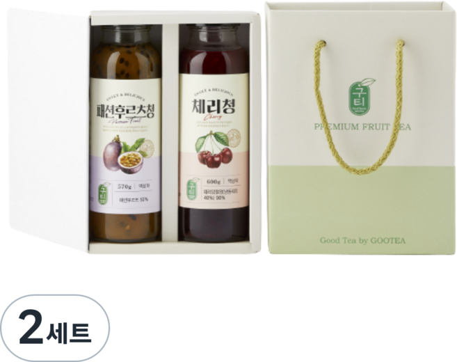 구티 패션후르츠청 570g + 체리청 600g 세트, 2세트