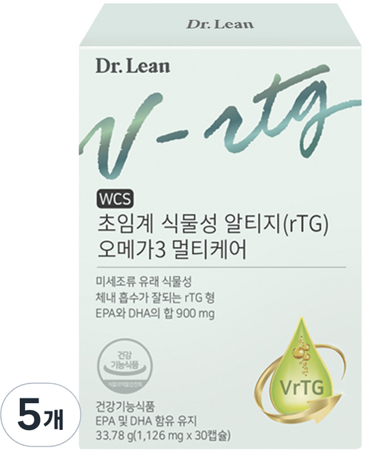 Dr.Lean 超臨界植物性rTG Omega-3 多重護理 33.78g, 5個, 30錠