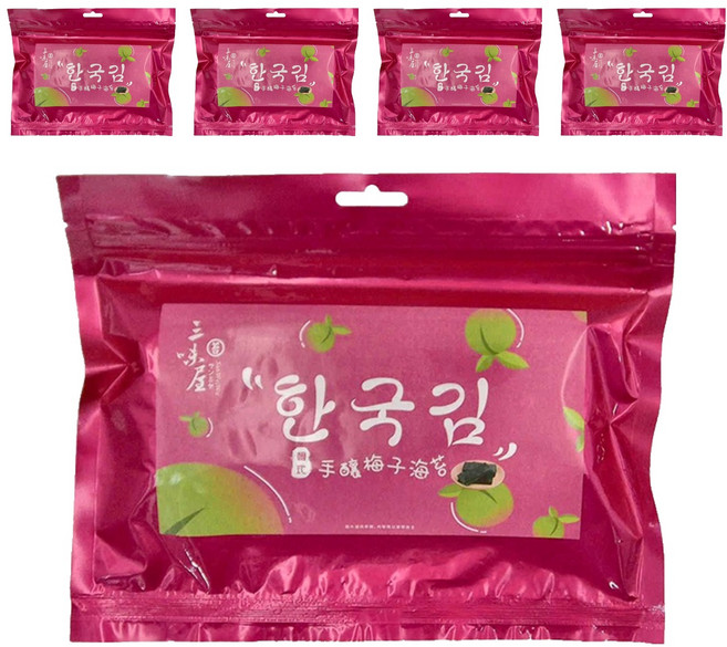 三味屋 韓式岩燒梅子海苔, 40g, 5包