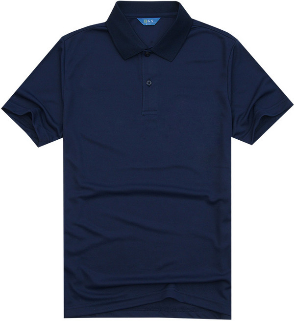 T-Sense Coolon基本款翻領短袖T恤, 海軍藍