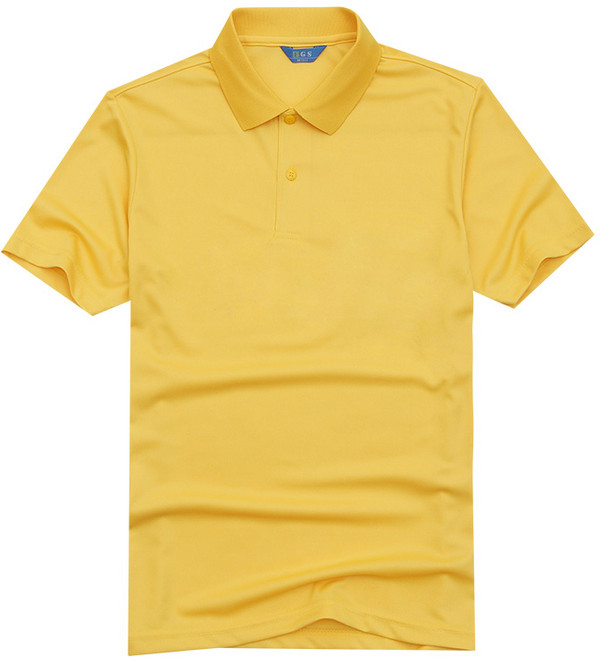 T-Sense Coolon 基本款翻領短袖T恤, 黃色