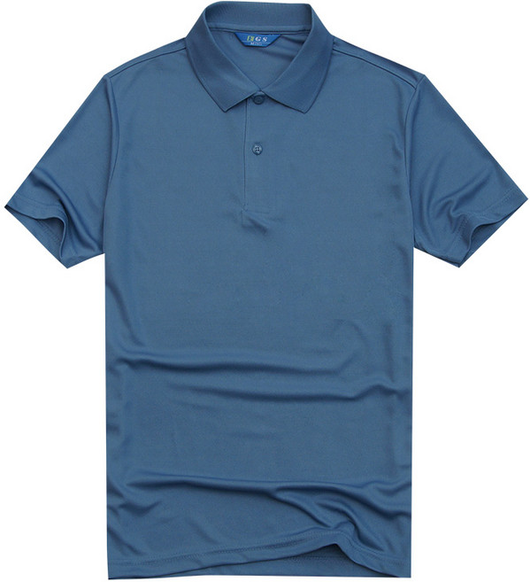 T-Sense Coolon 基本款翻領短袖T恤, 藍色