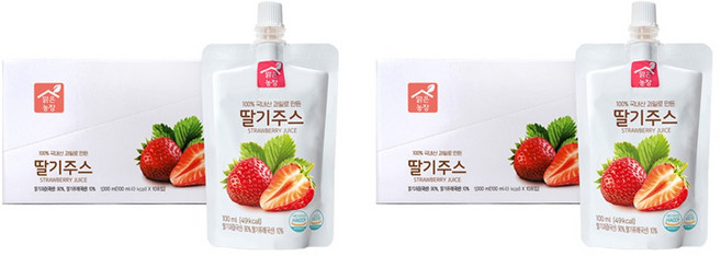 맑은농장 딸기주스, 100ml, 20개