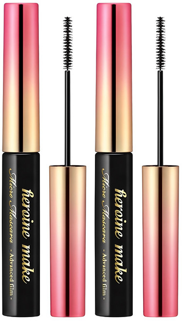 키스미 히로인메이크 마이크로 마스카라 어드밴스드 필름 N 4.5g, 01 딥블랙, 2개