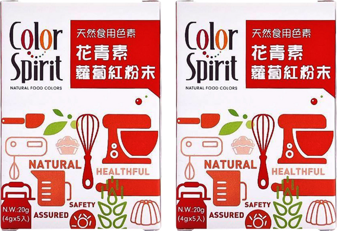 Color Spirit 天然色粉 花青素 蘿蔔紅, 4g, 10包