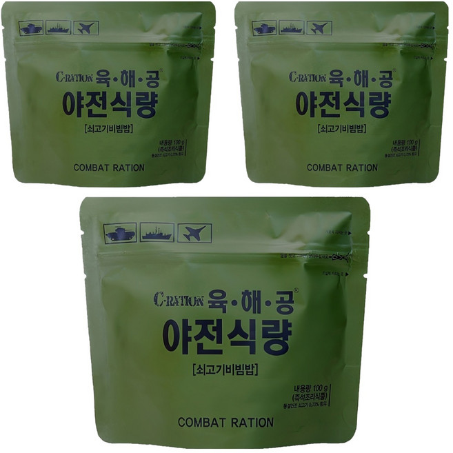 육해공야전식량 쇠고기 비빔밥, 3개, 100g