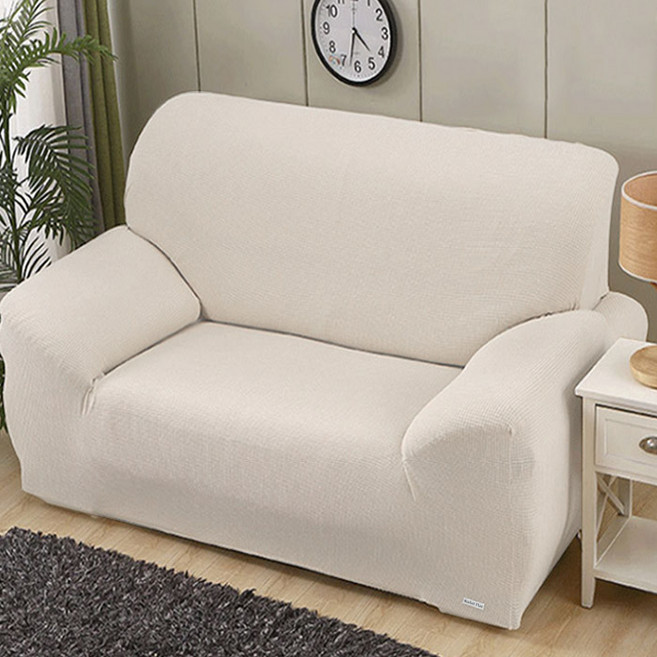 마켓플랜 와플 스판 소파커버, 아이보리, 1개