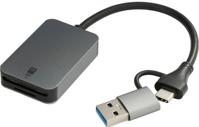 주영 C타입 USB 3.0 울트라 멀티 고속 카드리더기 MSD/SD, 실버, 1개, JY-BE001A