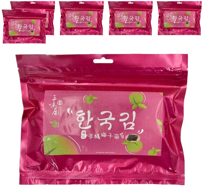 三味屋 韓式岩燒梅子海苔, 40g, 6包