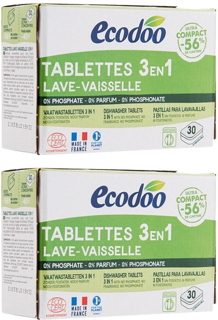 ecodoo 三效合一環保洗碗錠, 360g, 2盒