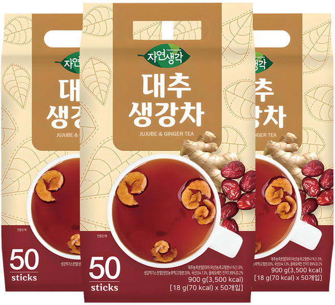 자연생각 대추 생강차, 18g, 50개입, 3개