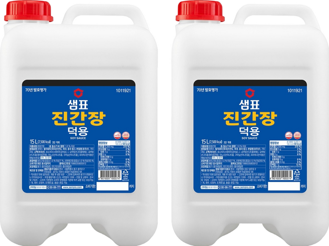 샘표 진간장 덕용, 15L, 2개