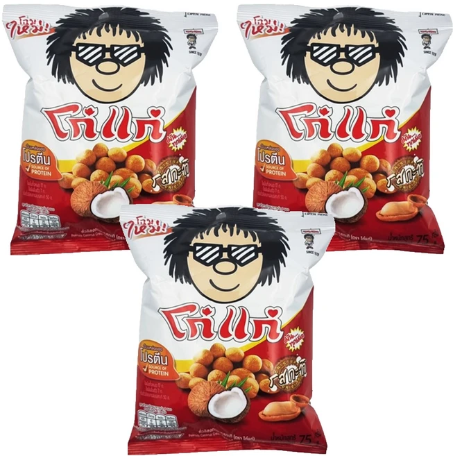 코케 코코넛 크림맛 땅콩과자, 75g, 3개 - 쿠팡